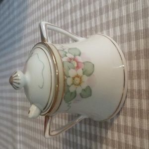Vintage handpainted Nippon condiment jar sugar bowl.